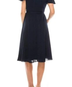 Cocktail Dresses London Times - T4975M Collared Button Up Short Sleeve Shirt Dress