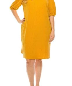 Plus Size Dresses London Times - T5376W Elbow Length Midi Crepe Dress