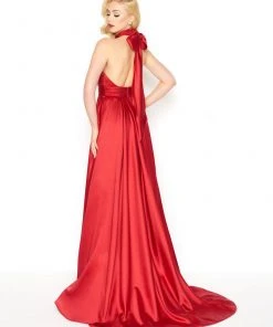 Mac Duggal - 12089R High Halter A-Line Gown With Slit