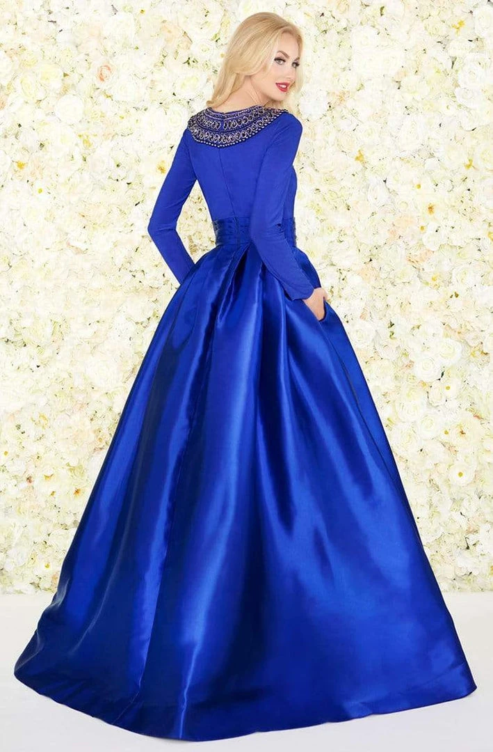 Mac Duggal - 12093R Embellished Long Sleeves Ballgown Formal Gowns 4 Mac Duggal - 12093R Embellished Long Sleeves Ballgown Formal Gowns