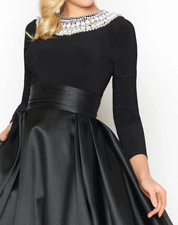 Mac Duggal - 12093R Embellished Long Sleeves Ballgown Formal Gowns 8 Mac Duggal - 12093R Embellished Long Sleeves Ballgown Formal Gowns