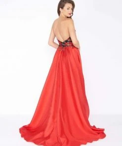 Mac Duggal - 2037R Floral Embroidered Sweetheart Dress With Overskirt Formal Gowns