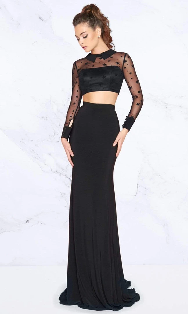 Mac Duggal - 2039L Two Piece Star Embroidered Jersey Dress 3 Mac Duggal - 2039L Two Piece Star Embroidered Jersey Dress