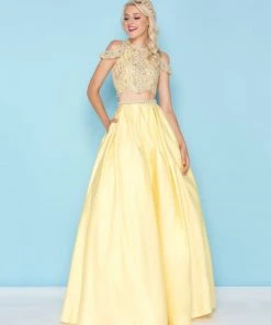 Mac Duggal - 40726H Two-Piece Crystal Garlanded Mikado Gown