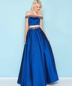 Formal Gowns Mac Duggal - 40745H Two-Piece Sequined Off-Shoulder Ballgown