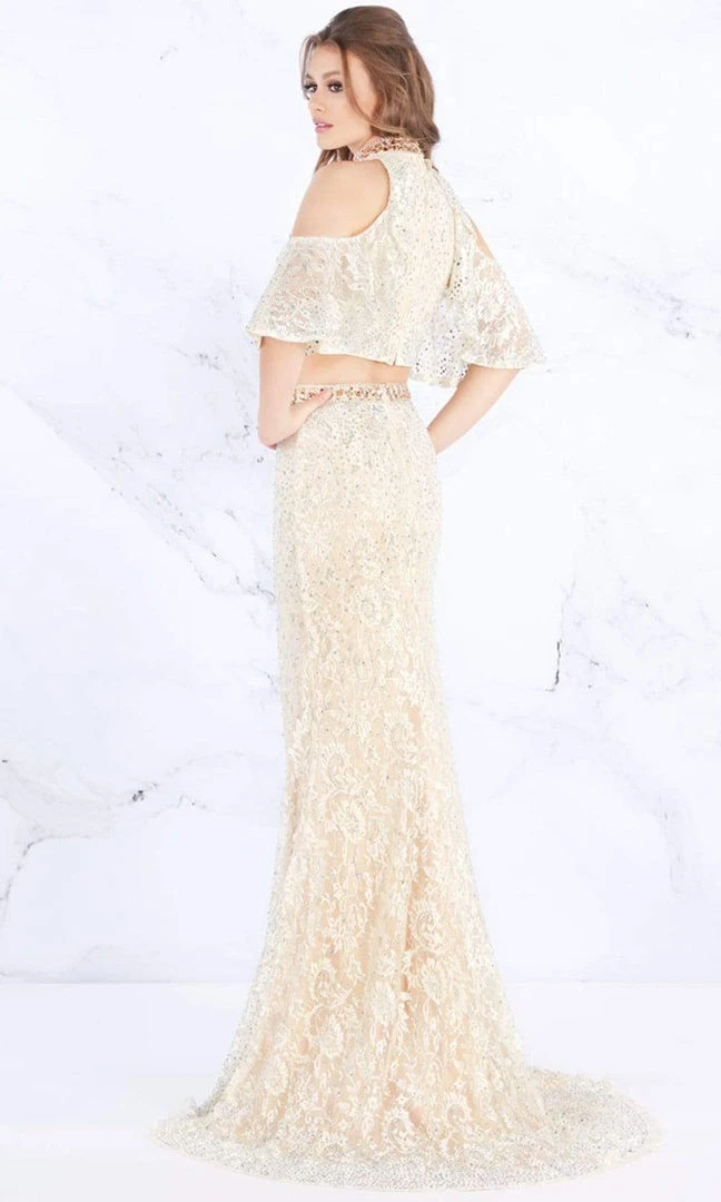 Formal Gowns Mac Duggal - 40775M High Neck Ruffled Lace Two-Piece Gown 4 Formal Gowns Mac Duggal - 40775M High Neck Ruffled Lace Two-Piece Gown