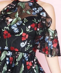 Mac Duggal - 40858N High Halter Ruffled A-Line Gown