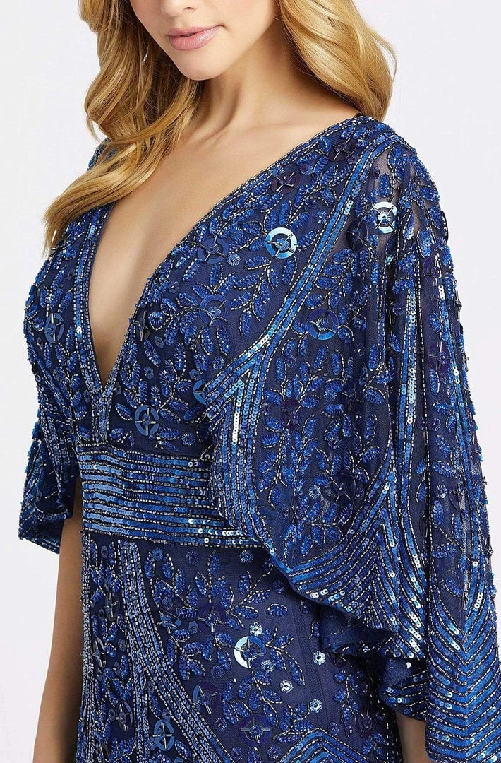 Mac Duggal - 4611D Caped V-Neck Evening Gown 5 Mac Duggal - 4611D Caped V-Neck Evening Gown