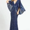 Mac Duggal - 4611D Caped V-Neck Evening Gown