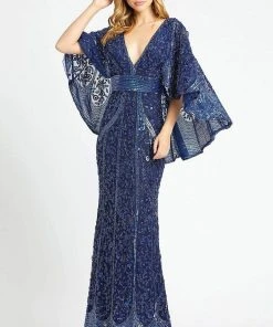 Mac Duggal - 4611D Caped V-Neck Evening Gown