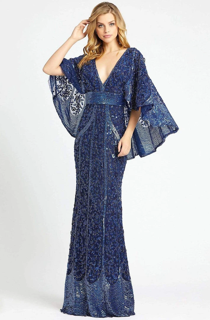 Mac Duggal - 4611D Caped V-Neck Evening Gown 3 Mac Duggal - 4611D Caped V-Neck Evening Gown