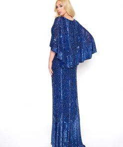 Mac Duggal - 4611D Caped V-Neck Evening Gown 11 Mac Duggal - 4611D Caped V-Neck Evening Gown