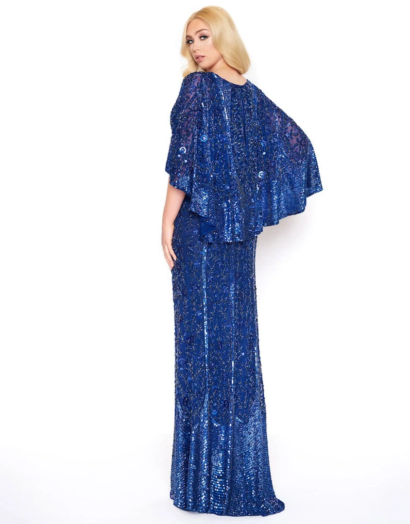 Mac Duggal - 4611D Caped V-Neck Evening Gown 7 Mac Duggal - 4611D Caped V-Neck Evening Gown