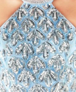 Formal Gowns Mac Duggal - 4617M Two-Piece High Halter Ruffle Tiered Gown