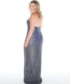 Mac Duggal - 4674F Sequined Halter Neck Sheath Dress Formal Gowns