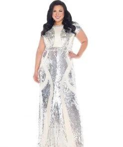 Mac Duggal - 4676F Sparkling Sequined Illusion Jewel Sheath Dress Formal Gowns