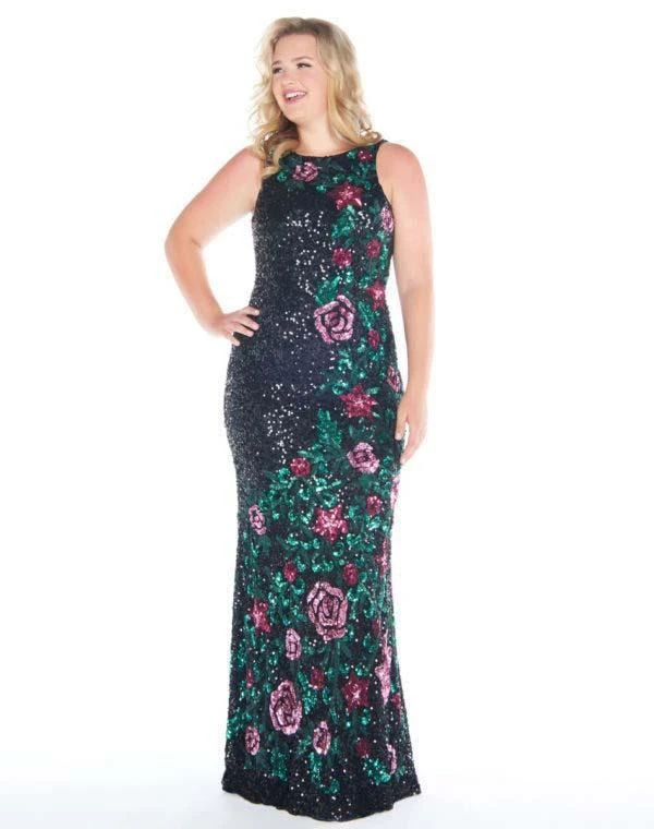 Mac Duggal - 4679F Floral Sequined Bateau Sheath Dress Formal Gowns 3 Mac Duggal - 4679F Floral Sequined Bateau Sheath Dress Formal Gowns