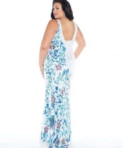 Mac Duggal - 4679F Floral Sequined Bateau Sheath Dress Formal Gowns 7 Mac Duggal - 4679F Floral Sequined Bateau Sheath Dress Formal Gowns