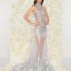 Formal Gowns Mac Duggal - 50426D Bejeweled High Neck Sheer Evening Gown
