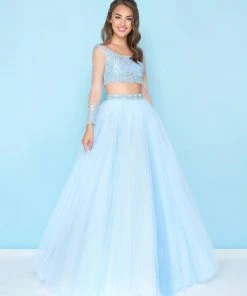 Mac Duggal - 50441H Two Piece Lace Ballgown Formal Gowns