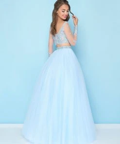 Mac Duggal - 50441H Two Piece Lace Ballgown Formal Gowns