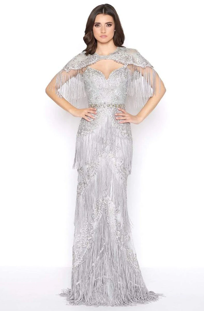 Formal Gowns Mac Duggal - 50500D Embellished Fringed Sheath Evening Gown 3 Formal Gowns Mac Duggal - 50500D Embellished Fringed Sheath Evening Gown