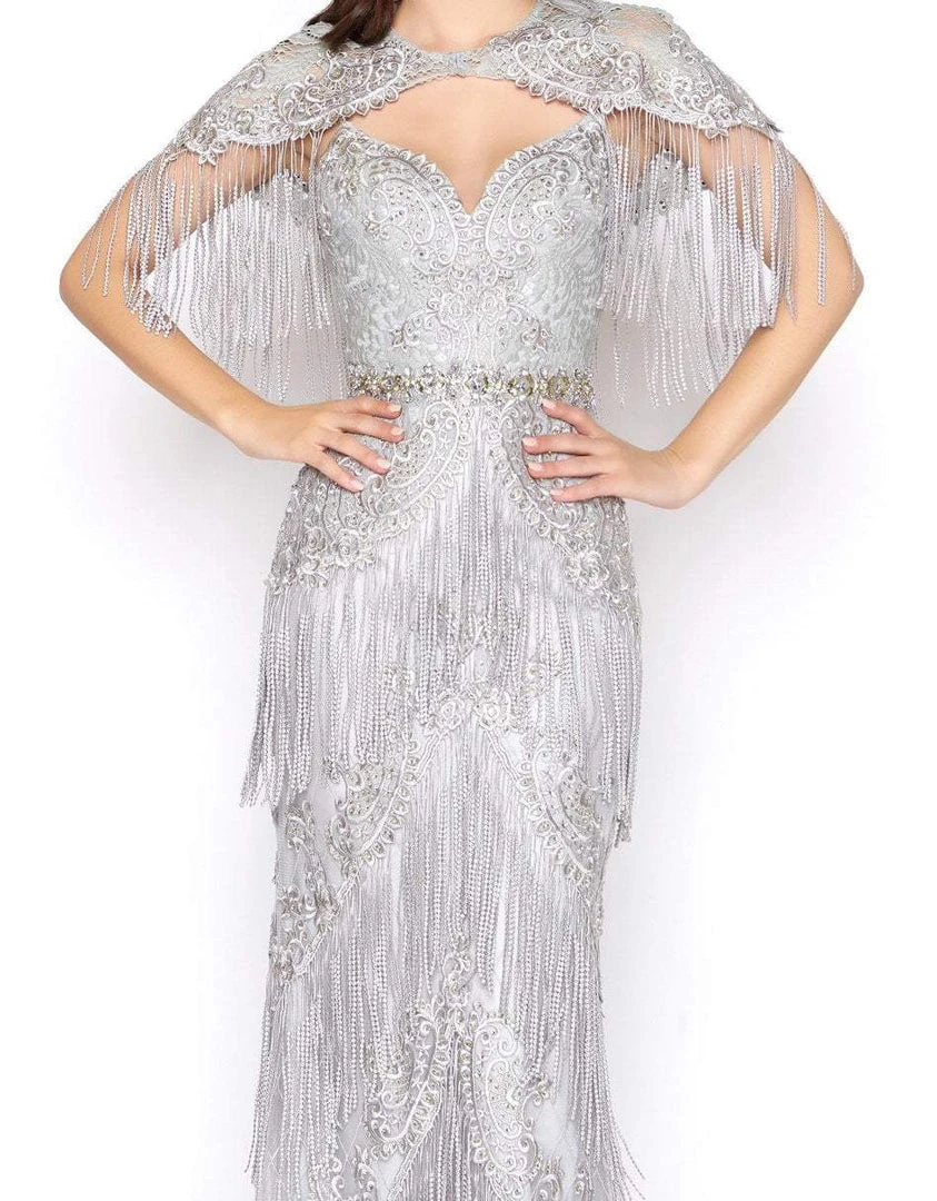 Formal Gowns Mac Duggal - 50500D Embellished Fringed Sheath Evening Gown 5 Formal Gowns Mac Duggal - 50500D Embellished Fringed Sheath Evening Gown
