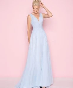 Formal Gowns Mac Duggal - 55149L Ruched V-neck A-line Dress