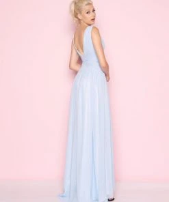 Formal Gowns Mac Duggal - 55149L Ruched V-neck A-line Dress