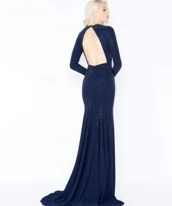 Mac Duggal - 62908M Long Sleeve Jewel Sheath Dress Formal Gowns