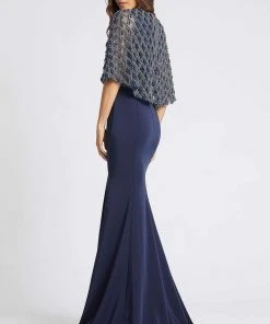 Mac Duggal - 62925R Embellished Deep V-neck Sheath Dress