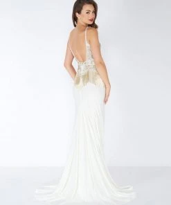 Mac Duggal - 62957R Sleeveless Beaded Formal With Fringe Detail