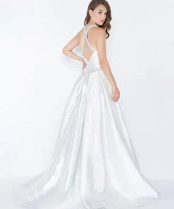 Mac Duggal - 62973M Plunging V-Neck Crystal Beaded A-Line Gown Formal Gowns 5 Mac Duggal - 62973M Plunging V-Neck Crystal Beaded A-Line Gown Formal Gowns