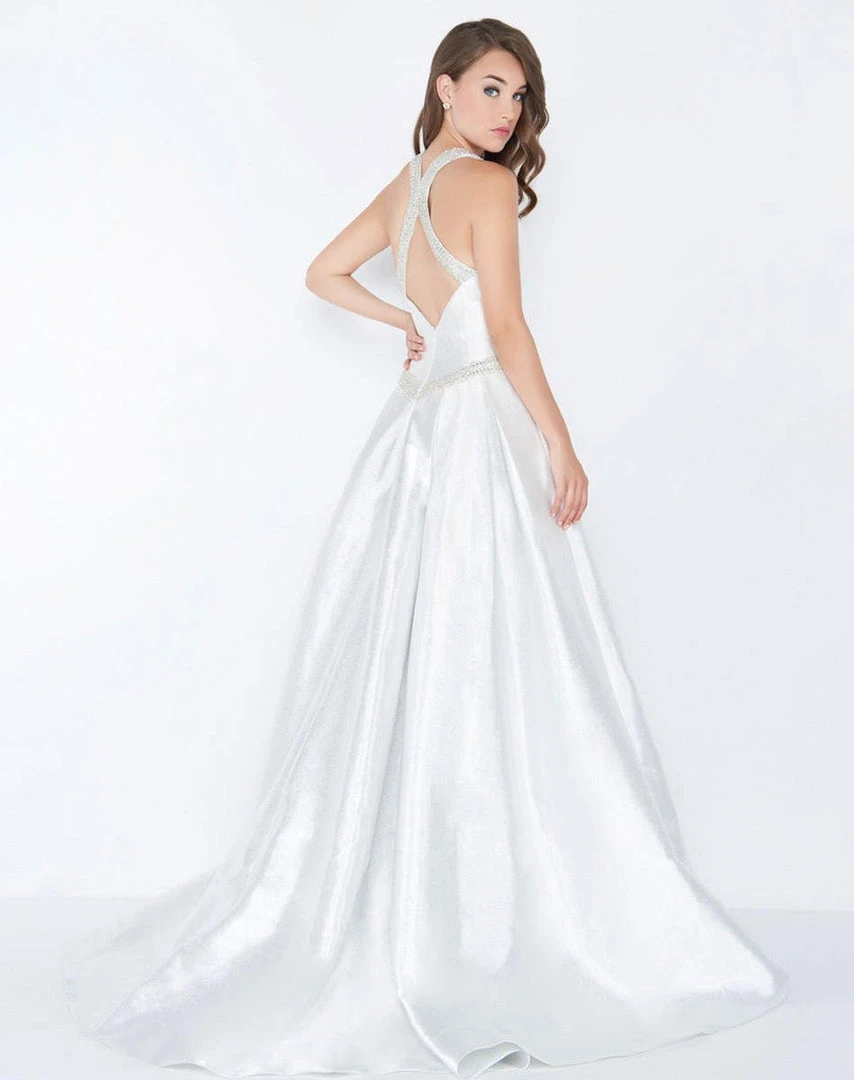 Mac Duggal - 62973M Plunging V-Neck Crystal Beaded A-Line Gown Formal Gowns 4 Mac Duggal - 62973M Plunging V-Neck Crystal Beaded A-Line Gown Formal Gowns