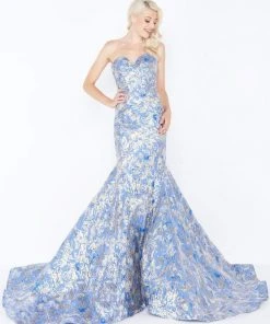 Mac Duggal - 66219M Metallic Brocade Sweetheart Mermaid Dress Formal Gowns