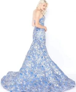 Mac Duggal - 66219M Metallic Brocade Sweetheart Mermaid Dress Formal Gowns