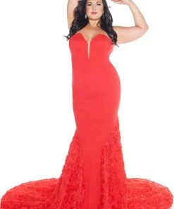 Mac Duggal - 66390F Deep Sweetheart Jersey Rosette Mermaid Dress