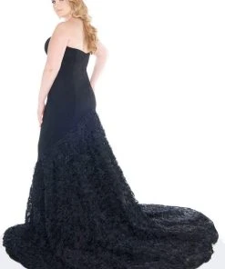 Mac Duggal - 66390F Deep Sweetheart Jersey Rosette Mermaid Dress