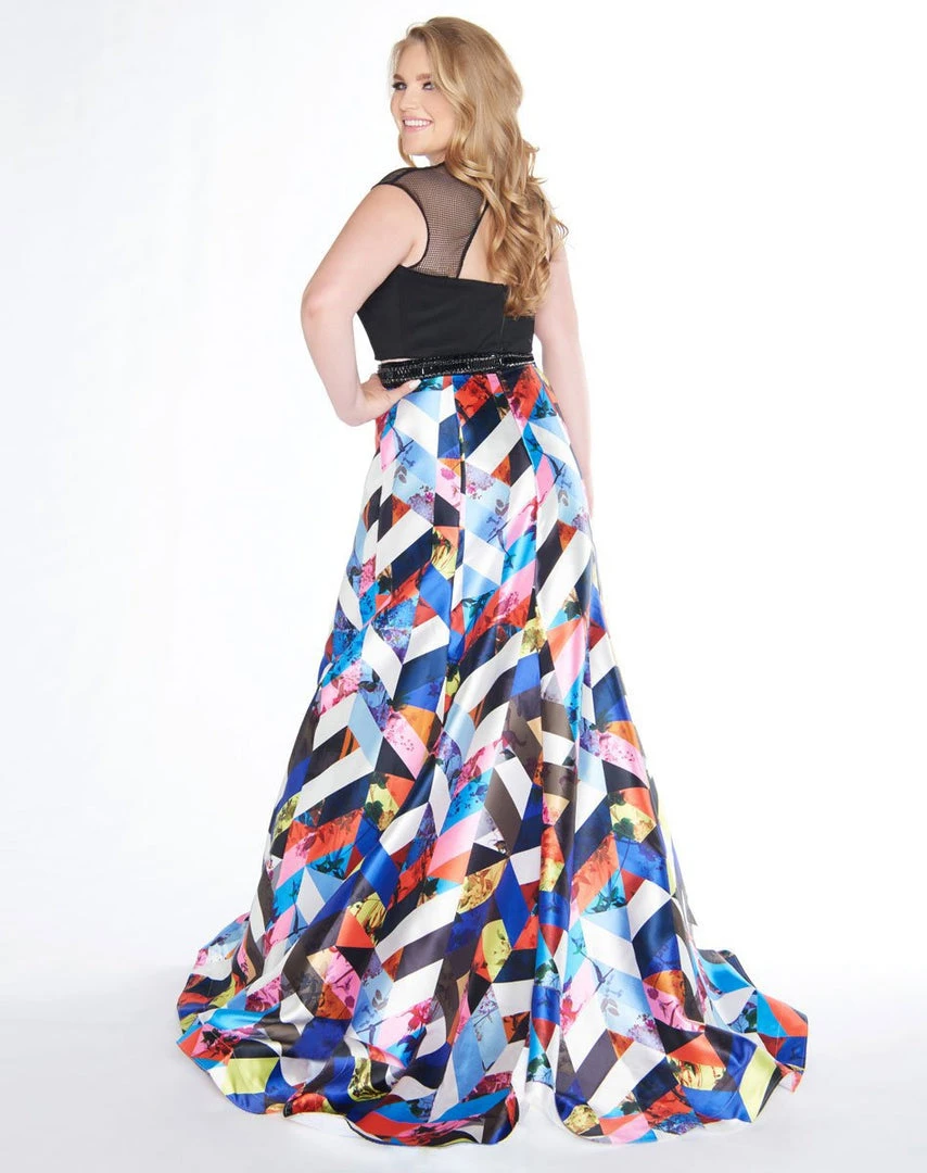 Formal Gowns Mac Duggal - 66409F Cap Sleeves Two-Piece Trumpet Gown 4 Formal Gowns Mac Duggal - 66409F Cap Sleeves Two-Piece Trumpet Gown