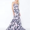 Mac Duggal - 66442M Strapless Floral Print Mikado Evening Gown