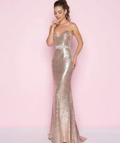 Formal Gowns Mac Duggal - 77427L Strapless Sweetheart Sequined Gown