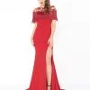 Mac Duggal - 79168R Beaded And Fringe Accented Trumpet Dress Formal Gowns