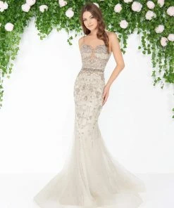Mac Duggal - 79180D Slim Straps Beaded Mermaid Gown