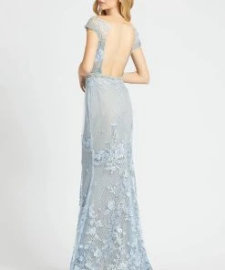 Mac Duggal - 79182D Bead And Lace Embellished Sheath Dress Formal Gowns