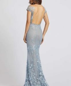 Mac Duggal - 79182D Bead And Lace Embellished Sheath Dress Formal Gowns