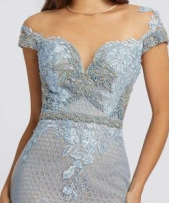 Mac Duggal - 79182D Bead And Lace Embellished Sheath Dress Formal Gowns
