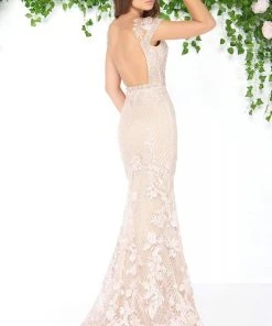 Mac Duggal - 79182D Bead And Lace Embellished Sheath Dress Formal Gowns