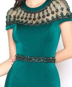 Mac Duggal - 79201D Beaded Jewel Neck Trumpet Dress With Train Formal Gowns 7 Mac Duggal - 79201D Beaded Jewel Neck Trumpet Dress With Train Formal Gowns