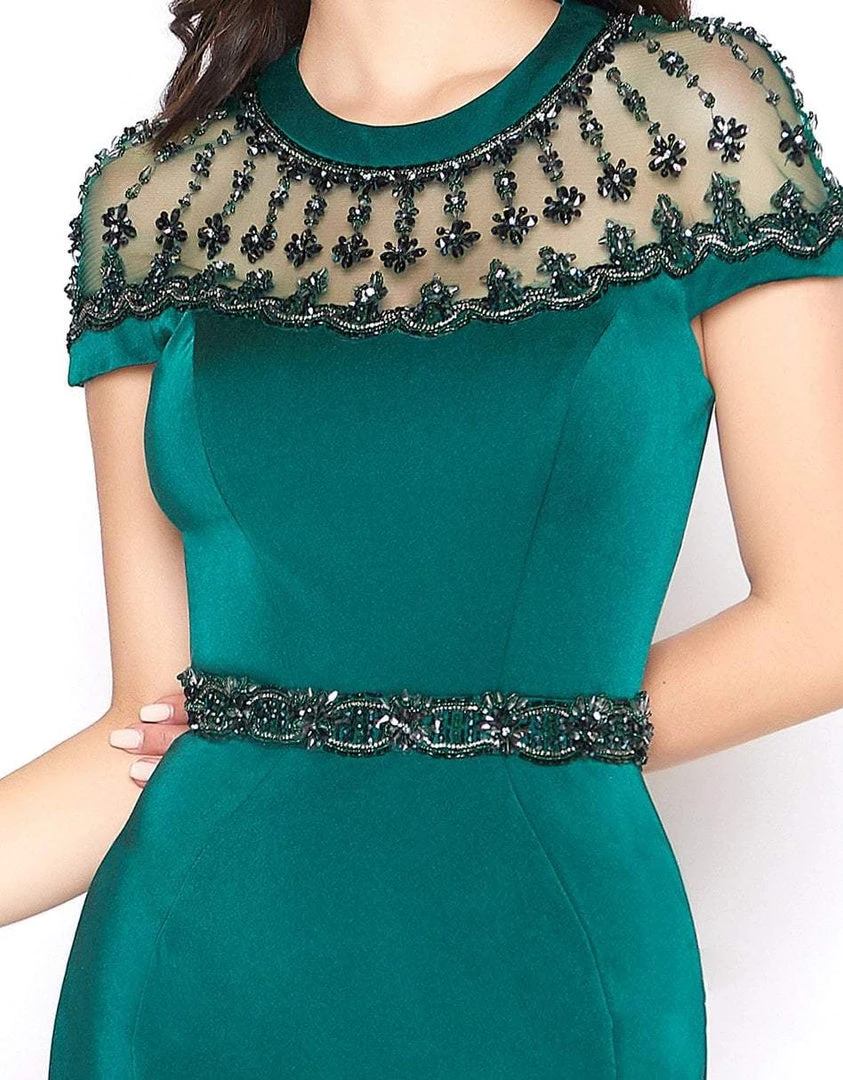 Mac Duggal - 79201D Beaded Jewel Neck Trumpet Dress With Train Formal Gowns 5 Mac Duggal - 79201D Beaded Jewel Neck Trumpet Dress With Train Formal Gowns