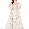 Mac Duggal - 79204D Halter Straps Evening Gown With Overlay Formal Gowns